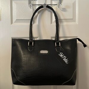 Bob Mackie Faux leather zip closure bag NWT